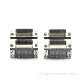 DVI デュアルポート コネクタ メス ライトアングル DIP